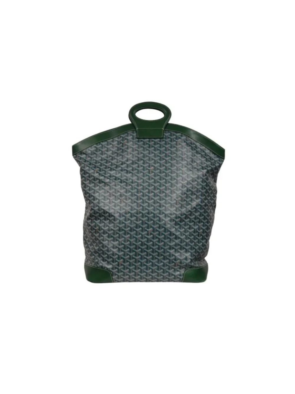 Goyard Beluga GM Top Handle XXL Tote Bag Green Leather Carry Travel On Vtg 2000